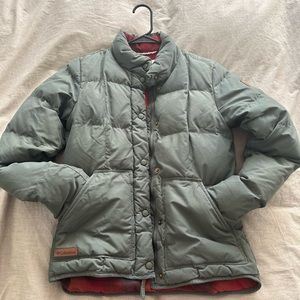 Woman’s Columbia Jacket XS Red Plaid Olive Green